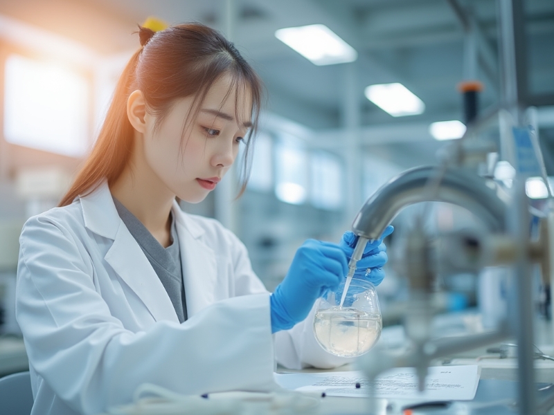 水廠(chǎng)實(shí)驗(yàn)室水質(zhì)化驗(yàn)人員正在進(jìn)行飲用水水質(zhì)分析測(cè)定