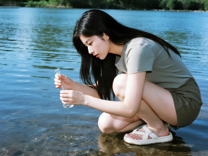 水庫水源現(xiàn)場取水樣圖 水庫水源現(xiàn)場取水樣圖